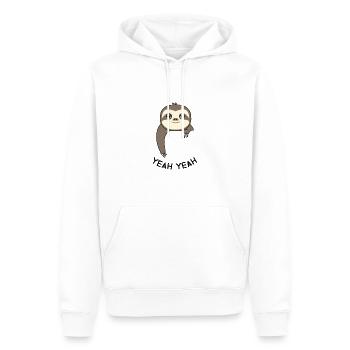 Cool lustig Chill Faultier Tier Geschenk Yeah Swag - Männer Premium Bio Hoodie - Weiß - Vorne - Nico (187cm)