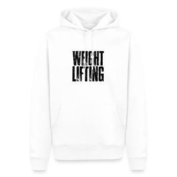 Haltérophilie Strongman Haltérophilie Gym - Sweat à capuche Premium bio Homme - blanc - Devant - Nico (187cm)