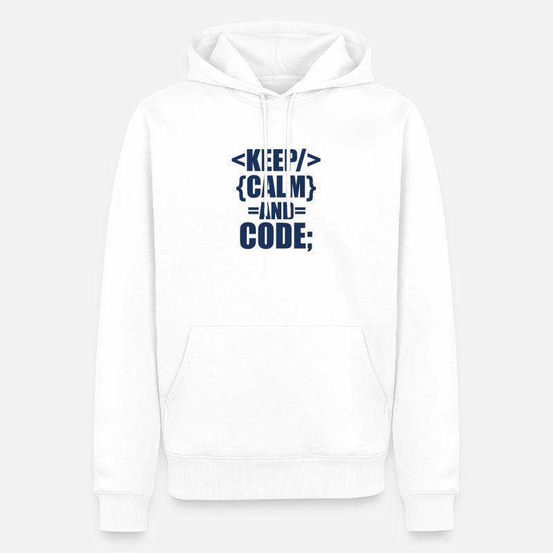 Coding - Männer Premium Bio Hoodie - Weiß
