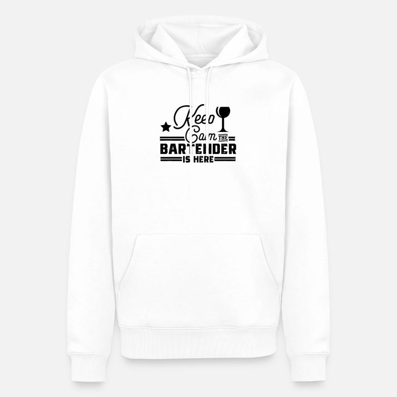 Barkeeper Kellner Kellnerin Barmann Barkeeperin - Männer Premium Bio Hoodie - Weiß