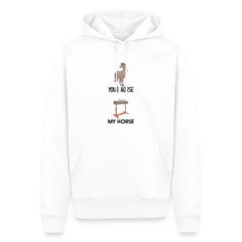 Dein Pferd mein Pferd Turnen - Männer Premium Bio Hoodie - Weiß - Vorne - Nico (187cm)