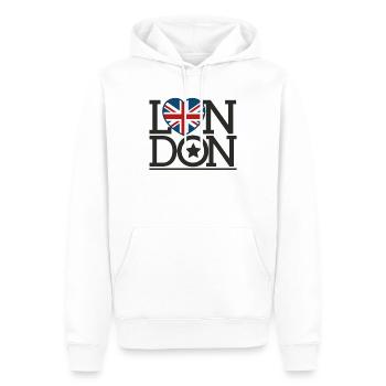 Une ville comme les autres, c’est Londres - Sweat à capuche Premium bio Homme - blanc - Devant - Nico (187cm)