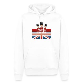 Londres est où je veux aller - Sweat à capuche Premium bio Homme - blanc - Devant - Nico (187cm)
