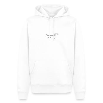 Croquis de teckel - Sweat à capuche Premium bio Homme - blanc - Devant - Nico (187cm)