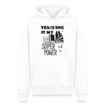 Teaching Is My Super Power - Männer Premium Bio Hoodie - Weiß - Vorne - Nico (187cm)