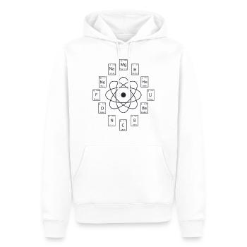 Tableau périodique - Sweat à capuche Premium bio Homme - blanc - Devant - Nico (187cm)
