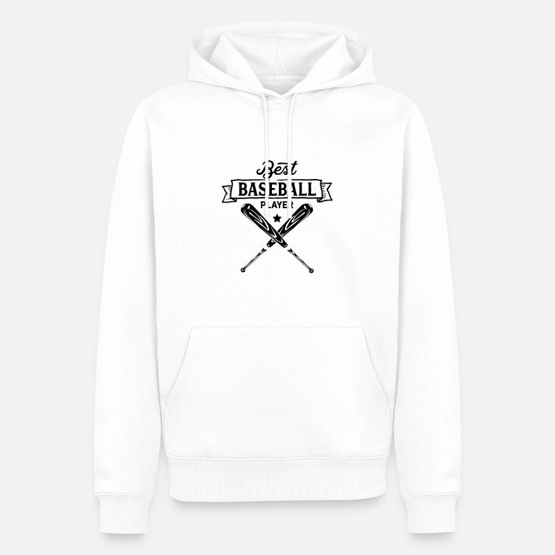 Baseball Baseball Baseball Baseball - Männer Premium Bio Hoodie - Weiß