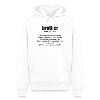 Bruder - Männer Premium Bio Hoodie - Weiß - Vorne - Nico (187cm)