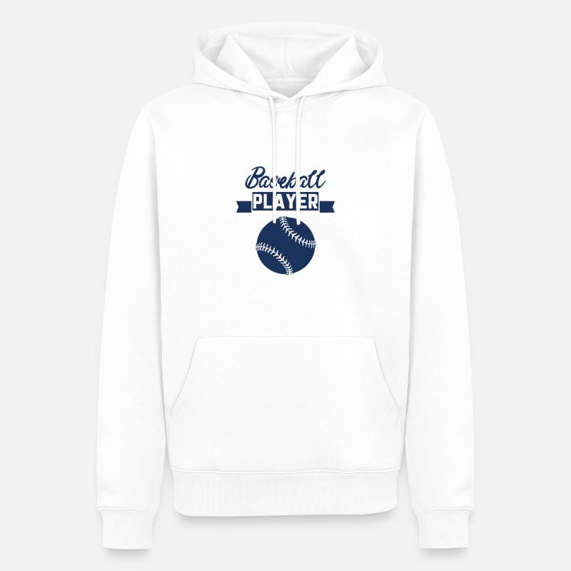 Baseball Baseball Baseball Baseball - Männer Premium Bio Hoodie - Weiß