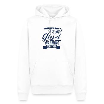 Changement climatique Planète réchauffement climatique Terre Extinction des forêts - Sweat à capuche Premium bio Homme - blanc - Devant - Nico (187cm)