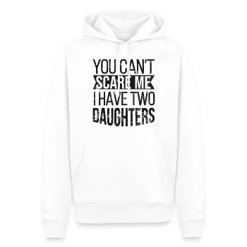 Du kannst mir keine Angst machen, ich habe zwei Töchter - Männer Premium Bio Hoodie - Weiß - Vorne - Nico (187cm)