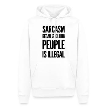 Sarcasmes - Sweat à capuche Premium bio Homme - blanc - Devant - Nico (187cm)