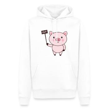 Schwein Oink - Männer Premium Bio Hoodie - Weiß - Vorne - Nico (187cm)