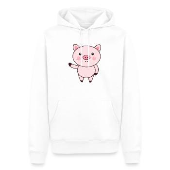 Porcelets - Sweat à capuche Premium bio Homme - blanc - Devant - Nico (187cm)