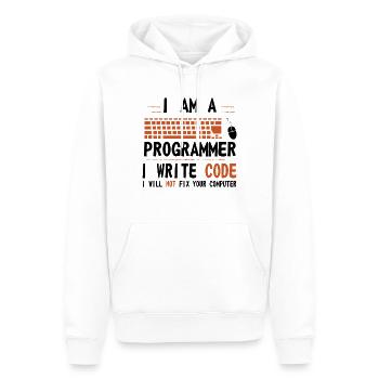 Programmeur - Sweat à capuche Premium bio Homme - blanc - Devant - Nico (187cm)