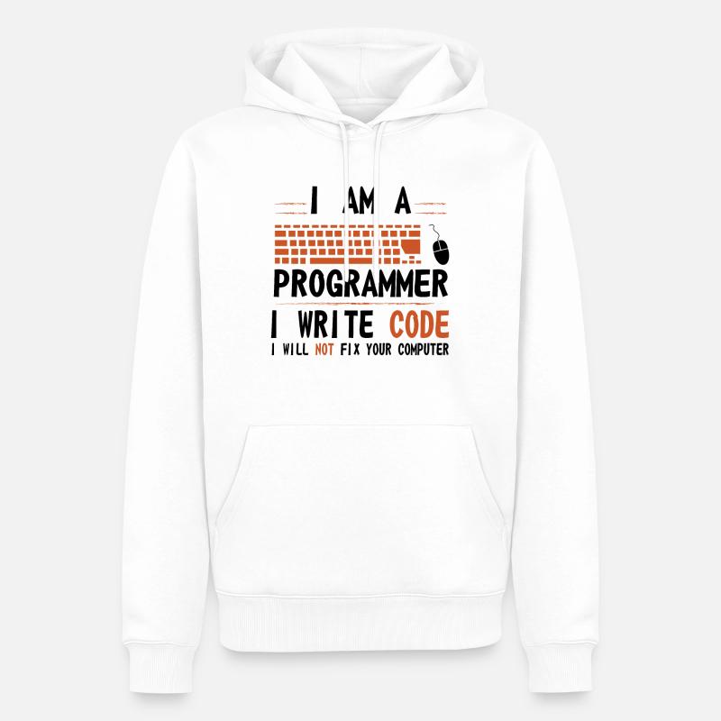 Programmeur - Sweat à capuche Premium bio Homme - blanc