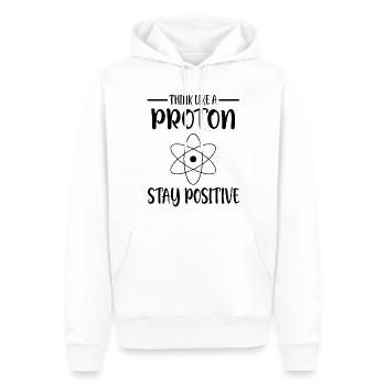 Think like a proton | Think positive - Männer Premium Bio Hoodie - Weiß - Vorne - Nico (187cm)
