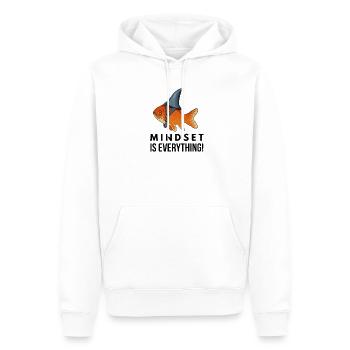 Denkweise ist alles Goldfish Shark Funny Fish - Männer Premium Bio Hoodie - Weiß - Vorne - Nico (187cm)