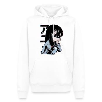 Anime écolière - Sweat à capuche Premium bio Homme - blanc - Devant - Nico (187cm)