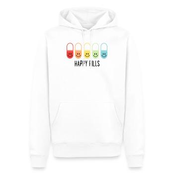 Happy Pills - Männer Premium Bio Hoodie - Weiß - Vorne - Nico (187cm)