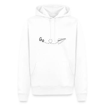 Papierflieger Papierflugzeug - Männer Premium Bio Hoodie - Weiß - Vorne - Nico (187cm)