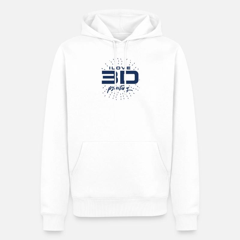 Imprimeur 3D Impression 3D - Sweat à capuche Premium bio Homme - blanc