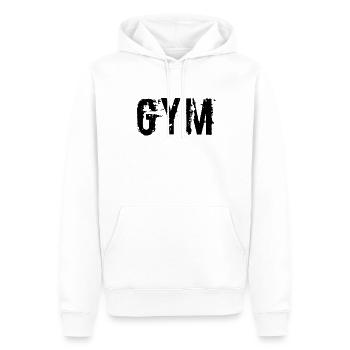 Gym - Men’s Premium Organic Hoodie - white - Front - Nico (187cm)