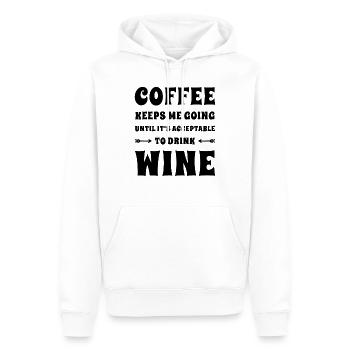 Café Et vin Drôle - Sweat à capuche Premium bio Homme - blanc - Devant - Nico (187cm)