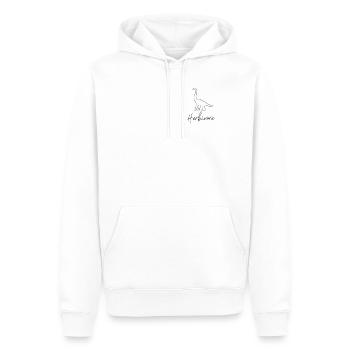 cooles Herbivore Dino Symbol Vegan Freundin Damen - Männer Premium Bio Hoodie - Weiß - Vorne - Nico (187cm)