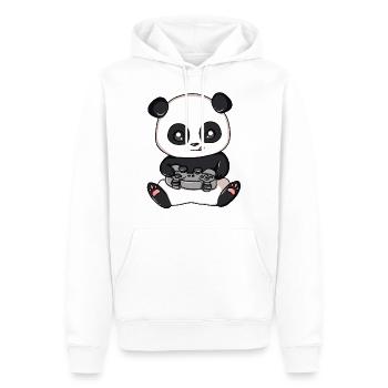 Panda Gamer Video Spieler Spielen Game Pandabär - Männer Premium Bio Hoodie - Weiß - Vorne - Nico (187cm)