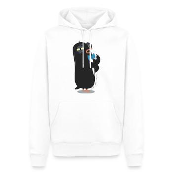 Heidi Mittelfinger Hand gezeichnetes Pinguin T-Shi - Männer Premium Bio Hoodie - Weiß - Vorne - Nico (187cm)