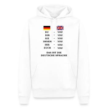 Disant la langue allemand anglais vous Du déclin - Sweat à capuche Premium bio Homme - blanc - Devant - Nico (187cm)