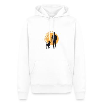Chien et homme - Sweat à capuche Premium bio Homme - blanc - Devant - Nico (187cm)