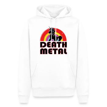 Death Metal Licorne - Sweat à capuche Premium bio Homme - blanc - Devant - Nico (187cm)