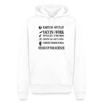 Debout Pour la science - Sweat à capuche Premium bio Homme - blanc - Devant - Nico (187cm)