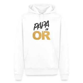 Papa en Or - Sweat à capuche Premium bio Homme - blanc - Devant - Nico (187cm)