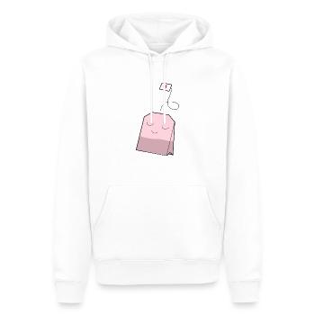 Sachets de thé pour les buveurs de thé - Sweat à capuche Premium bio Homme - blanc - Devant - Nico (187cm)