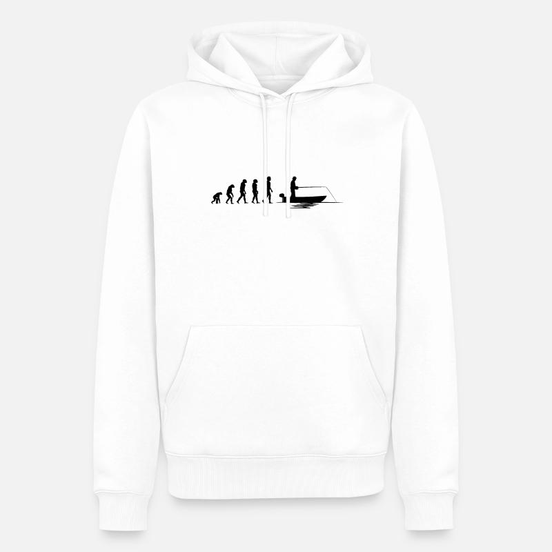 Evolution Fischer |Evolution Angler - Männer Premium Bio Hoodie - Weiß