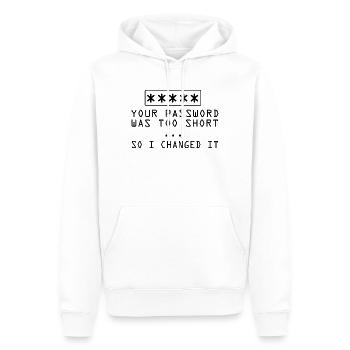 hacker - Men’s Premium Organic Hoodie - white - Front - Nico (187cm)