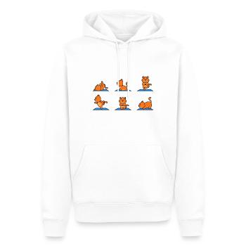 Chat de yoga - Sweat à capuche Premium bio Homme - blanc - Devant - Nico (187cm)