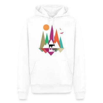 Hipster Mountains & Moose - Sweat à capuche Premium bio Homme - blanc - Devant - Nico (187cm)