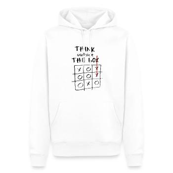 Think Outside The Box Tic Tac Toe | Unisex T-Shirt - Männer Premium Bio Hoodie - Weiß - Vorne - Nico (187cm)