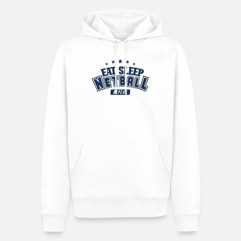 netball - Sweat à capuche Premium bio Homme - blanc