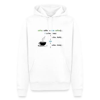 Kaffee Methode IT - Männer Premium Bio Hoodie - Weiß - Vorne - Nico (187cm)