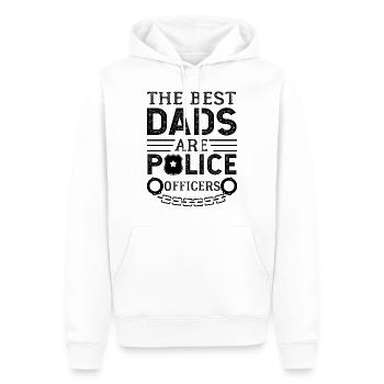 Policier papa - Sweat à capuche Premium bio Homme - blanc - Devant - Nico (187cm)