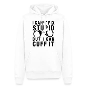 Handschellen Lustiger Spruch - Männer Premium Bio Hoodie - Weiß - Vorne - Nico (187cm)