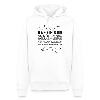 ingénieur - Sweat à capuche Premium bio Homme - blanc - Devant - Nico (187cm)