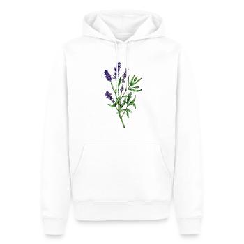 Real lavender, Lavandula angustifolia - Men’s Premium Organic Hoodie - white - Front - Nico (187cm)