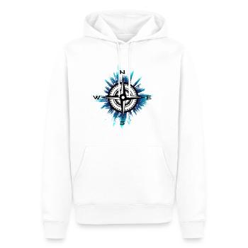 Kompass - Männer Premium Bio Hoodie - Weiß - Vorne - Nico (187cm)