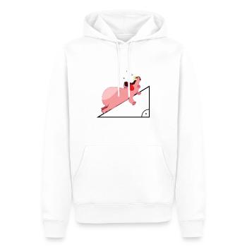 Hypoténuse mathématiques Hippopotame Drôle - Sweat à capuche Premium bio Homme - blanc - Devant - Nico (187cm)